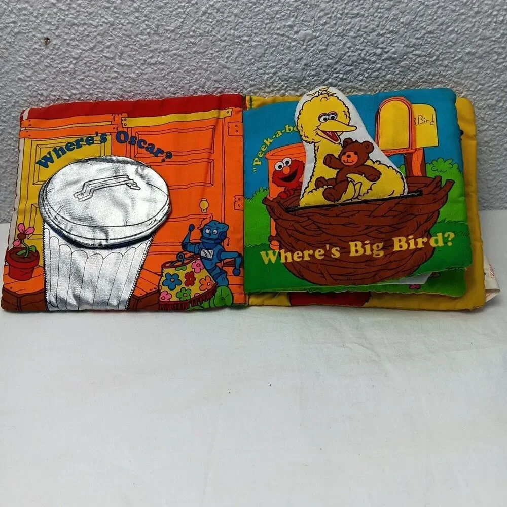 Sesame Street Lot Peek A Boo Soft Book & Cookie Monster Elmo Figures